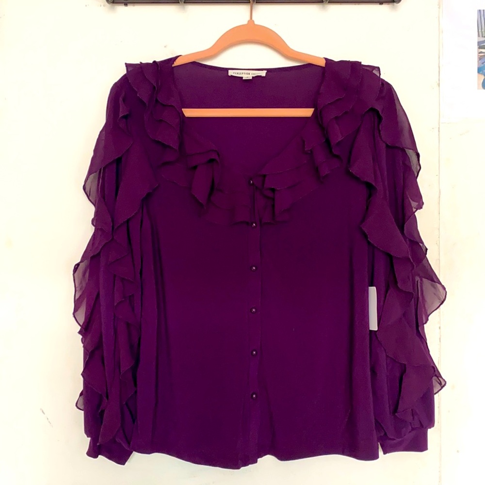 Float purple button down shirt